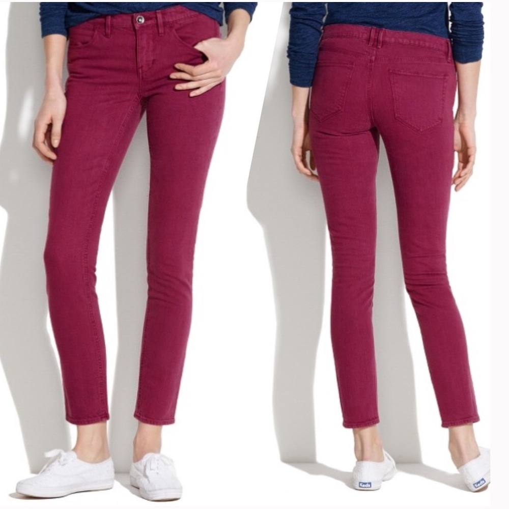 Madewell Skinny Skinny Ankle Dusty Burgundy Jeans